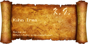 Kuhn Irma névjegykártya