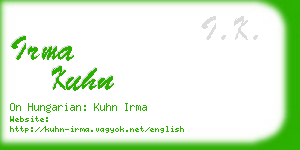 irma kuhn business card